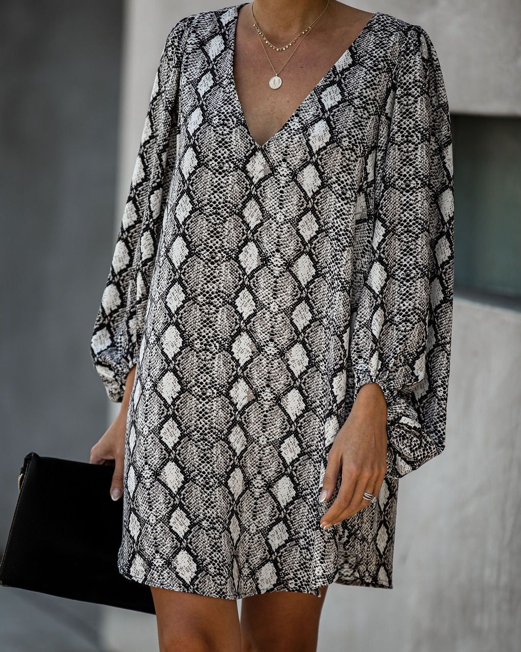 End Up With You Balloon Sleeve Snake Print Tunic - FINAL SALE sold by Vici product image thumbnail 3
