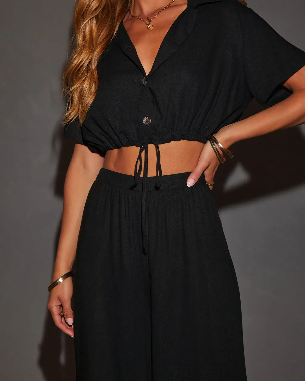 Gabbie Short Sleeve Collared Button Up Top sold by Vici product image thumbnail 3