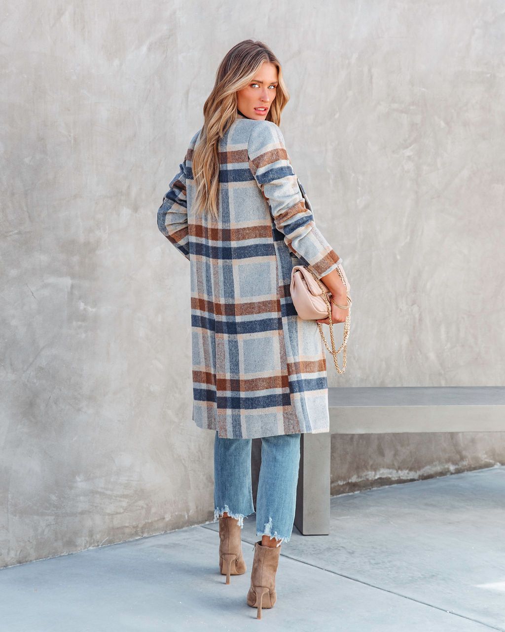 Brisk Rain Strolls Pocketed Plaid Coat sold by Vici product image thumbnail 4