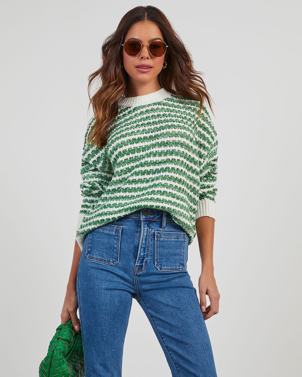Liliana Striped Crewneck Sweater sold by Vici product image thumbnail 2