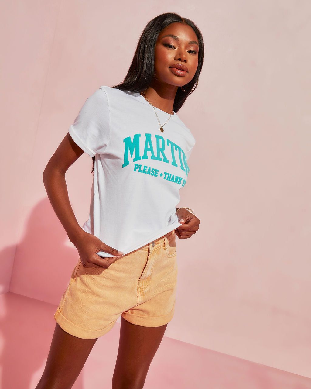 Martini Please And Thank You Cotton Tee - FINAL SALE sold by Vici product image thumbnail 5