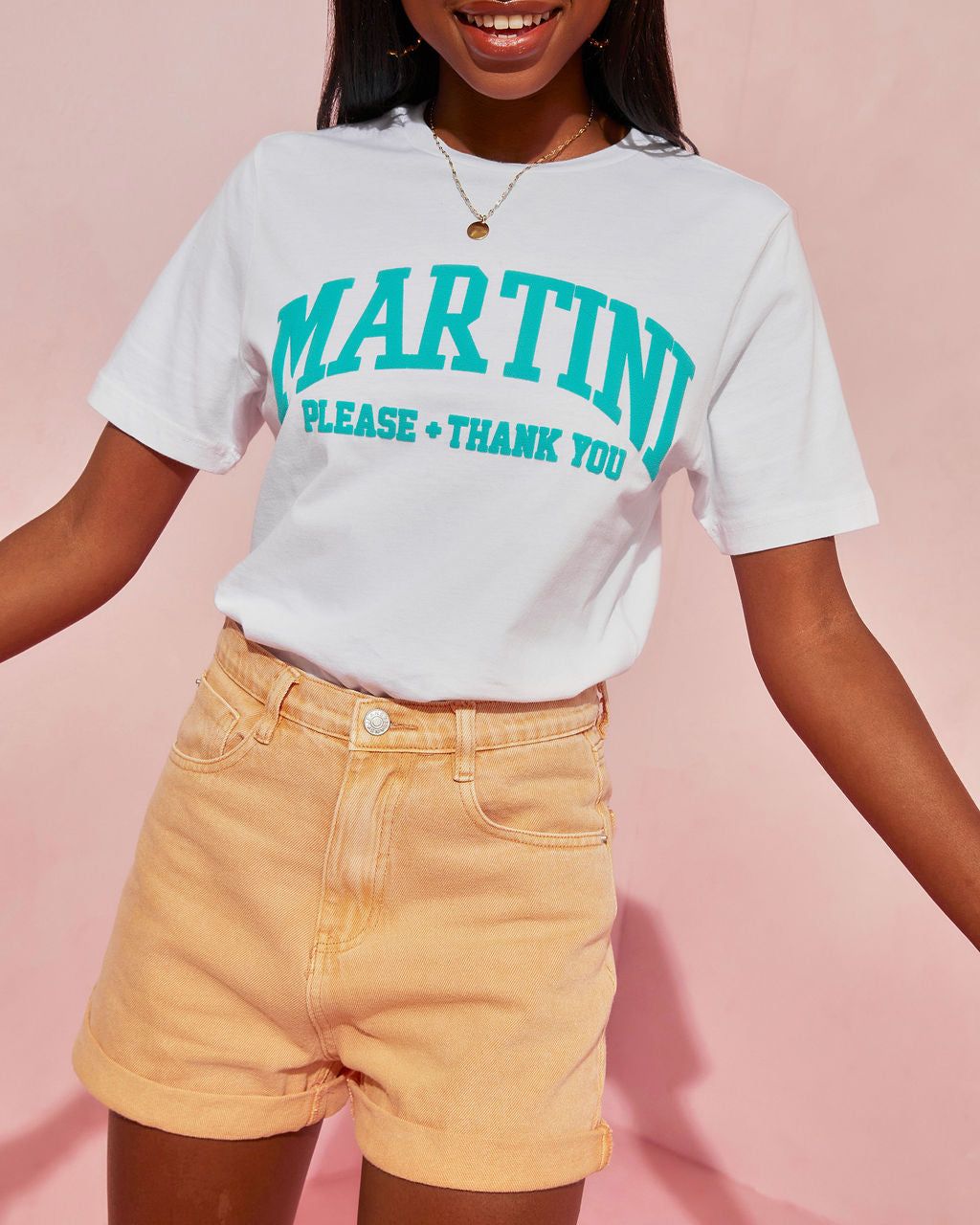 Martini Please And Thank You Cotton Tee - FINAL SALE sold by Vici product image thumbnail 7
