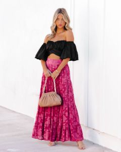 Aspiring Satin Off The Shoulder Crop Top - Black - SALE sold by Vici