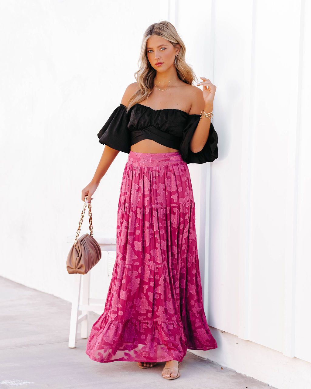 Aspiring Satin Off The Shoulder Crop Top - Black - SALE sold by Vici product image thumbnail 3