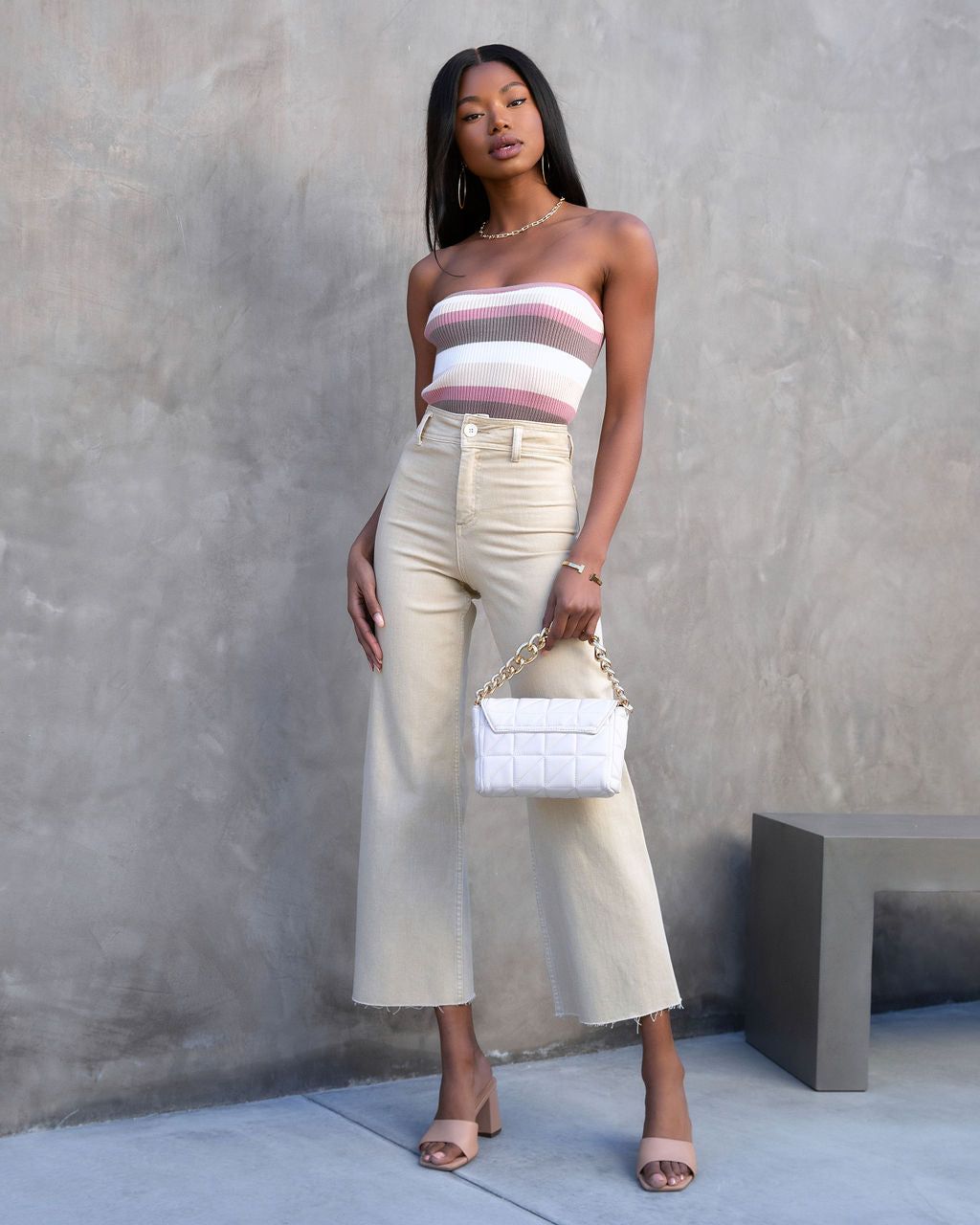 With You Knit Striped Strapless Top sold by Vici product image thumbnail 3