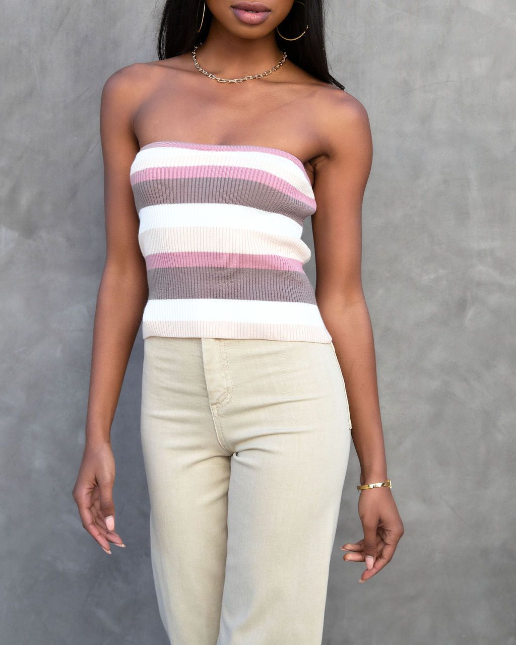 With You Knit Striped Strapless Top sold by Vici product image thumbnail 2