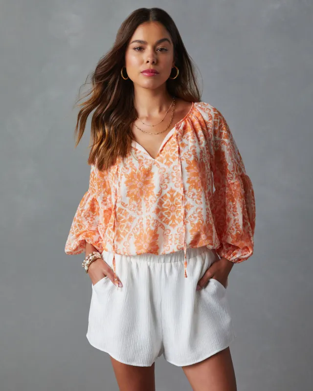 Mariana Puff Sleeve Printed Blouse sold by Vici