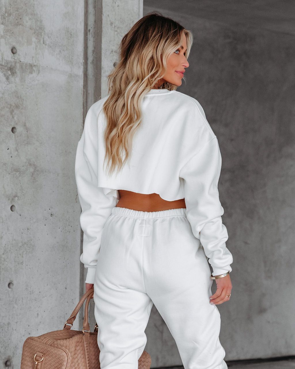 Jordyn Cotton Blend Cropped Sweatshirt - White - FINAL SALE sold by Vici product image thumbnail 2