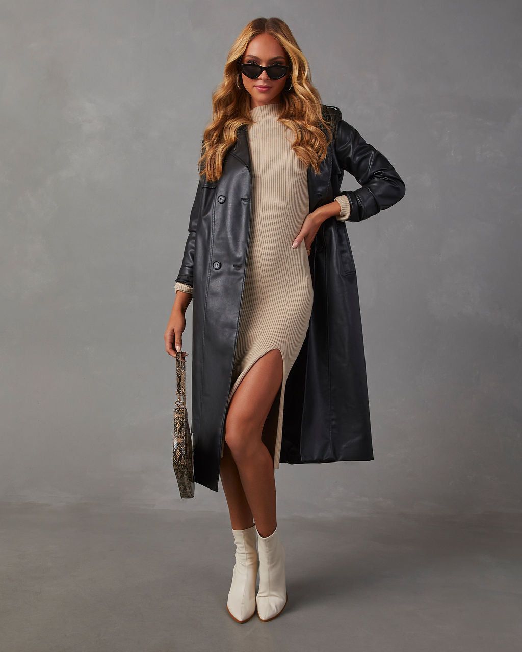 Constantine Faux Leather Trench Coat sold by Vici product image thumbnail 2