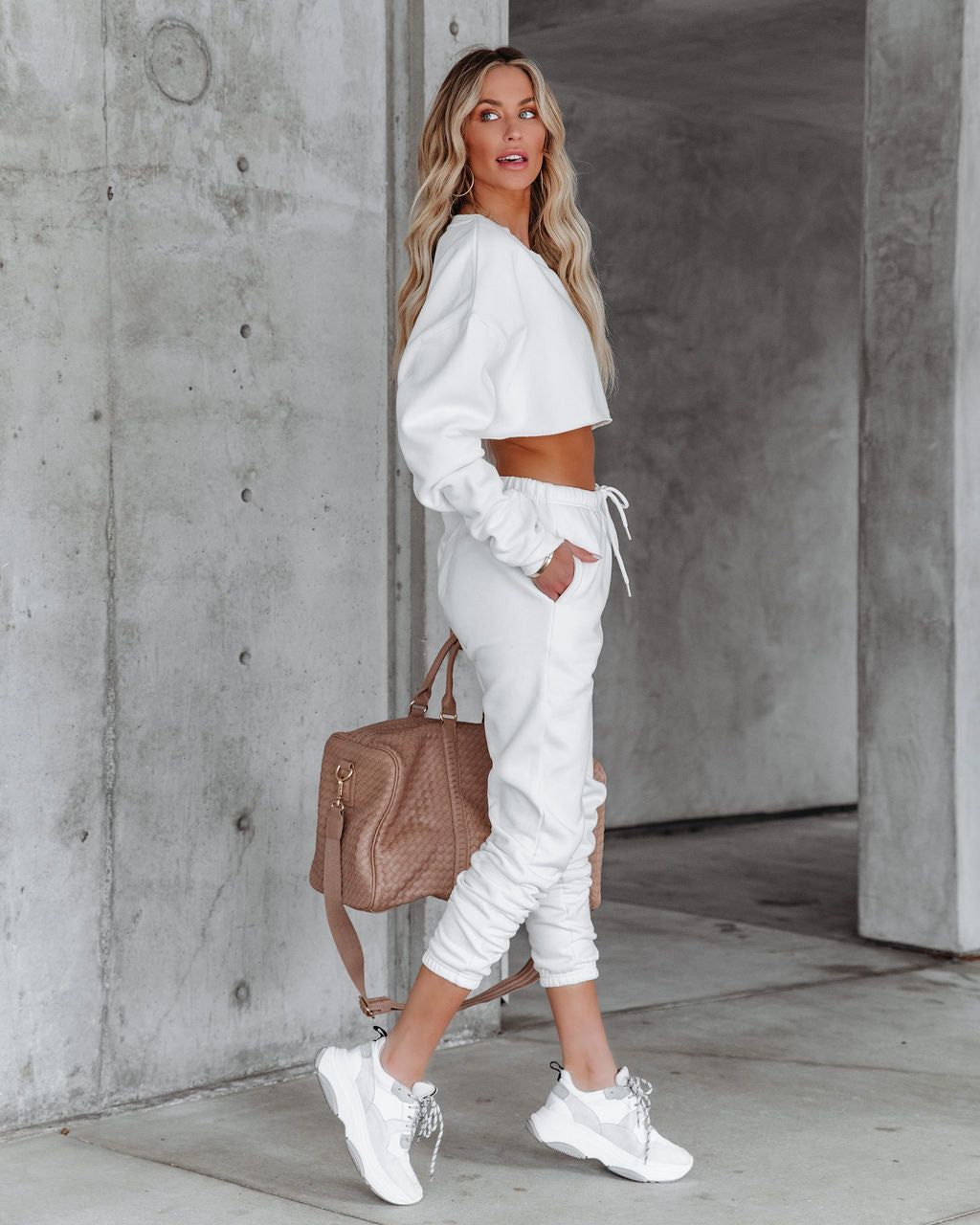 Jordyn Cotton Blend Cropped Sweatshirt - White - FINAL SALE sold by Vici product image thumbnail 8