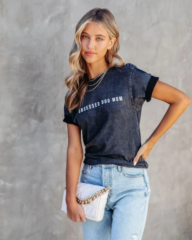 Obsessed Dog Mom Cotton Tee - Charcoal - FINAL SALE sold by Vici