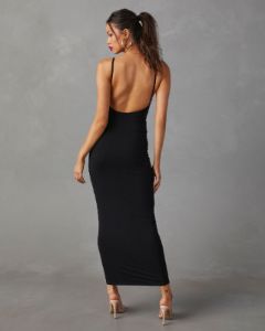 Amiah Low Back Maxi Dress - Black - FINAL SALE sold by Vici