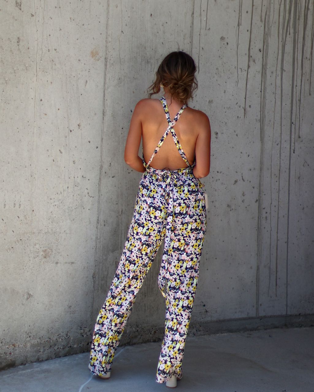 Bluma Floral Halter Jumpsuit - Black/Multi - FINAL SALE sold by Vici product image thumbnail 2