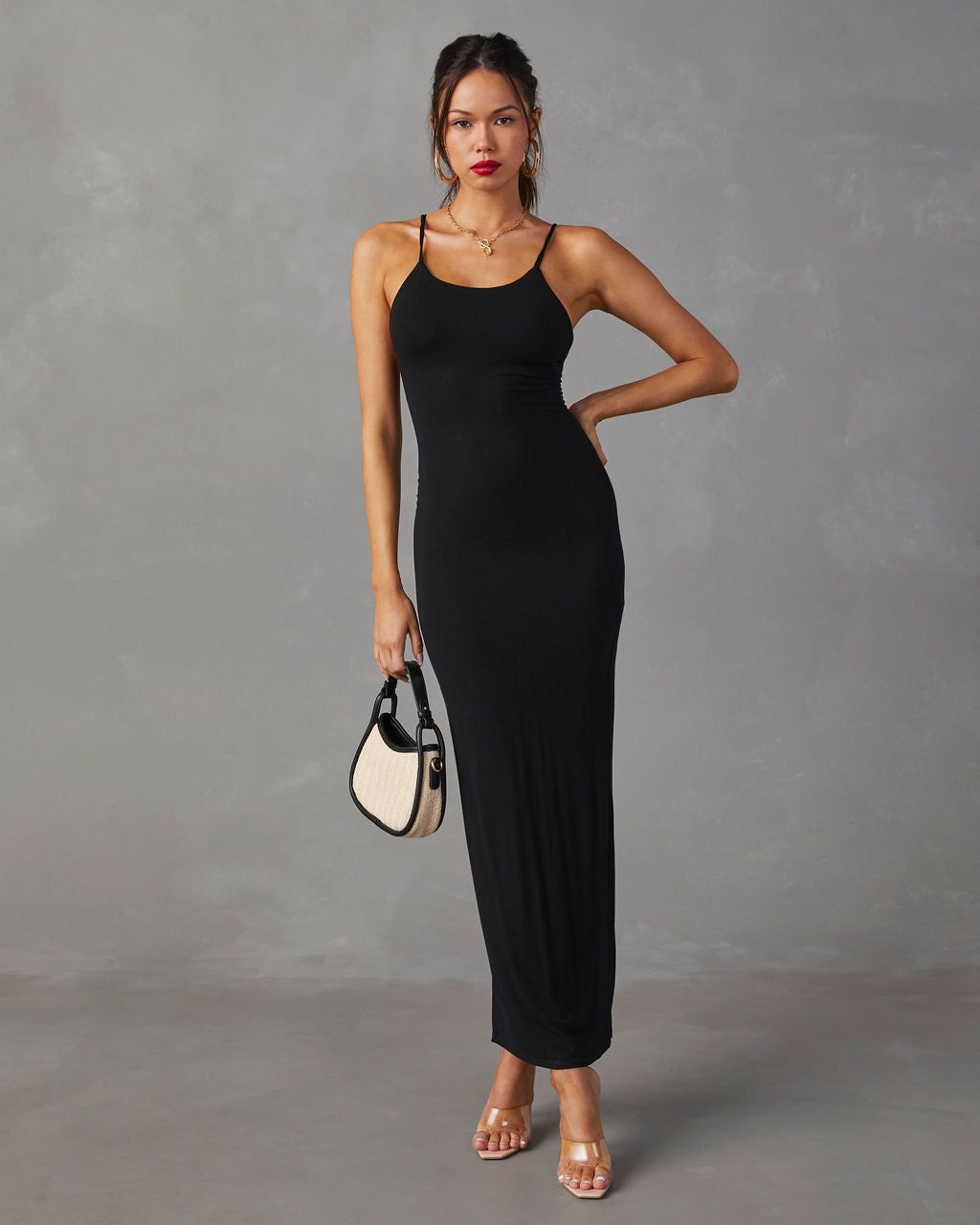 Amiah Low Back Maxi Dress - Black - FINAL SALE sold by Vici product image thumbnail 6
