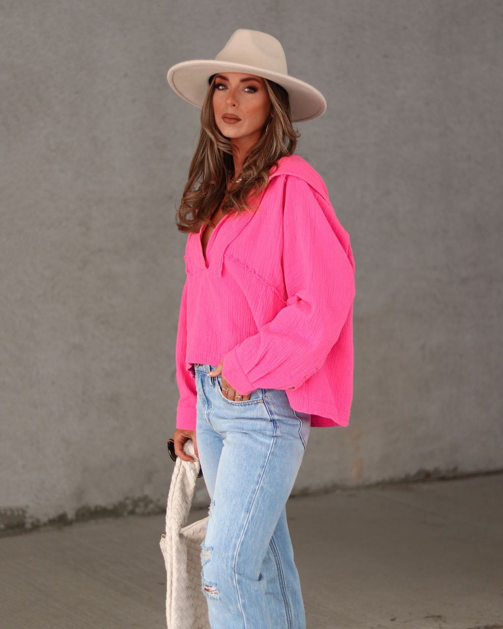 Piper Cotton Hooded Top - Bubblegum - FINAL SALE sold by Vici product image thumbnail 5