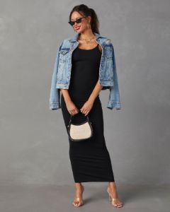 Amiah Low Back Maxi Dress - Black - FINAL SALE sold by Vici