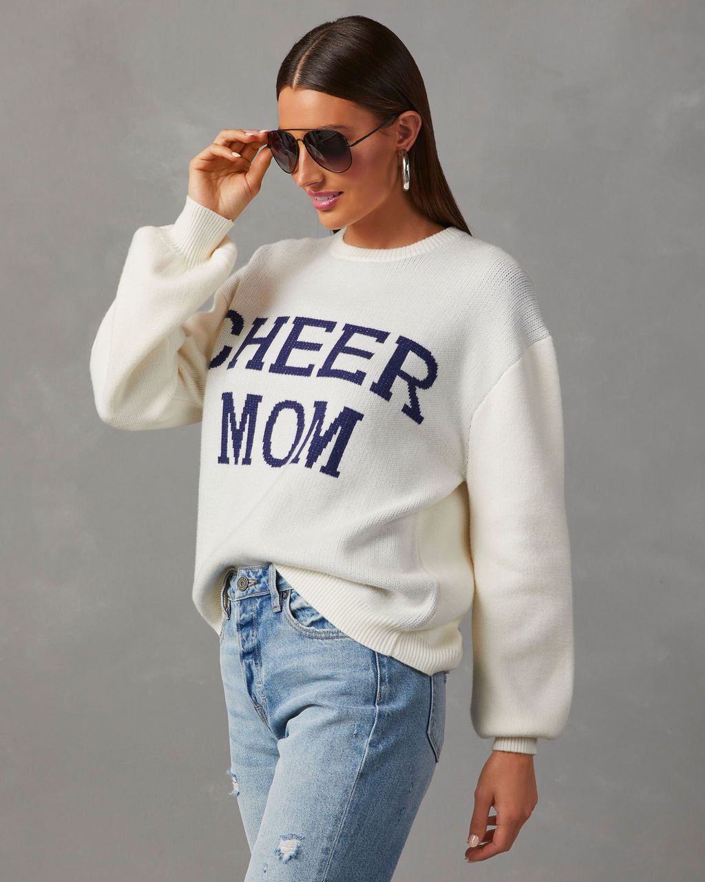 Cheer Mom Knit Pullover Sweater sold by Vici product image thumbnail 3