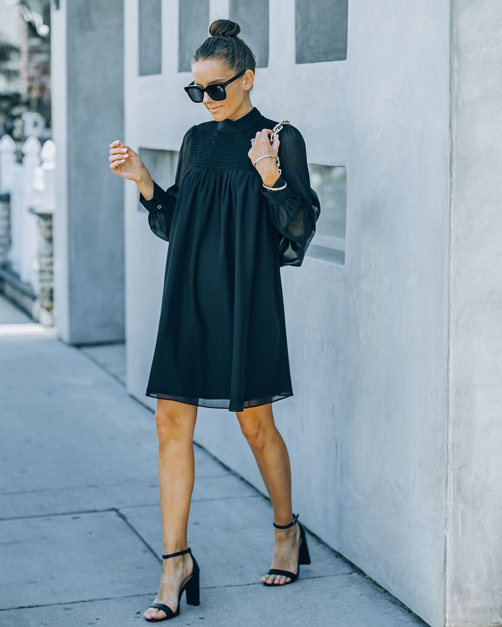 Kolly Smocked Babydoll Dress - Black - FINAL SALE sold by Vici product image thumbnail 6