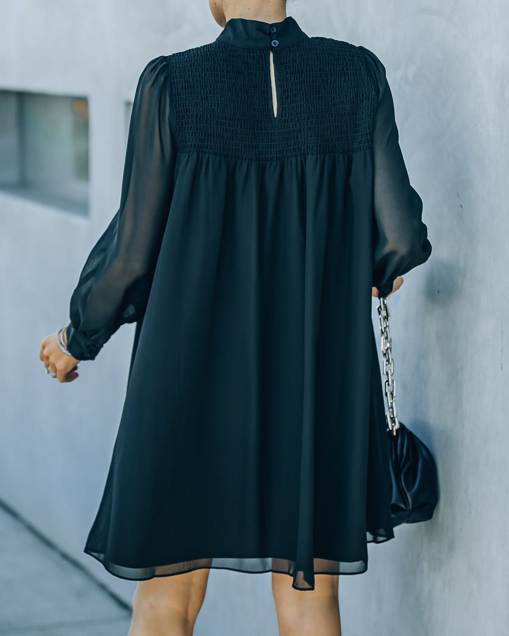 Kolly Smocked Babydoll Dress - Black - FINAL SALE sold by Vici product image thumbnail 2