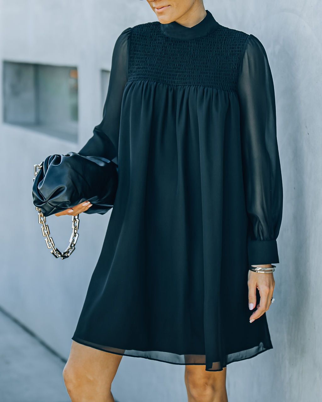 Kolly Smocked Babydoll Dress - Black - FINAL SALE sold by Vici product image thumbnail 8