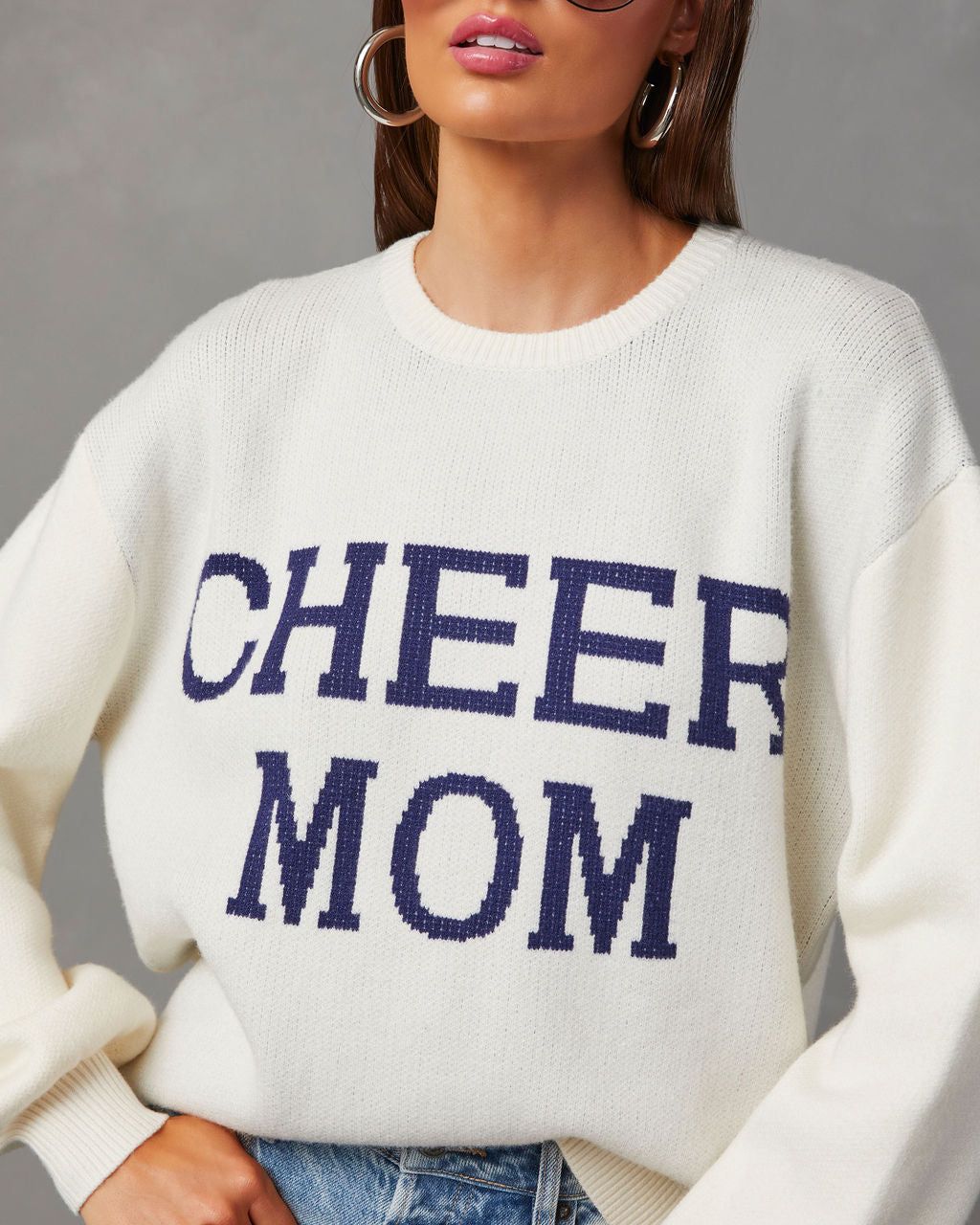 Cheer Mom Knit Pullover Sweater sold by Vici product image thumbnail 5
