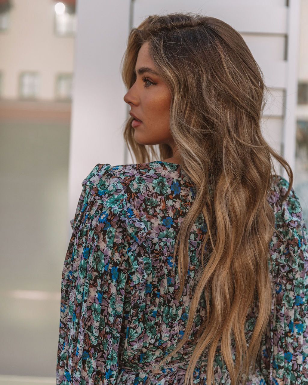 Saunders Floral Pleated Romper - FINAL SALE sold by Vici product image thumbnail 4