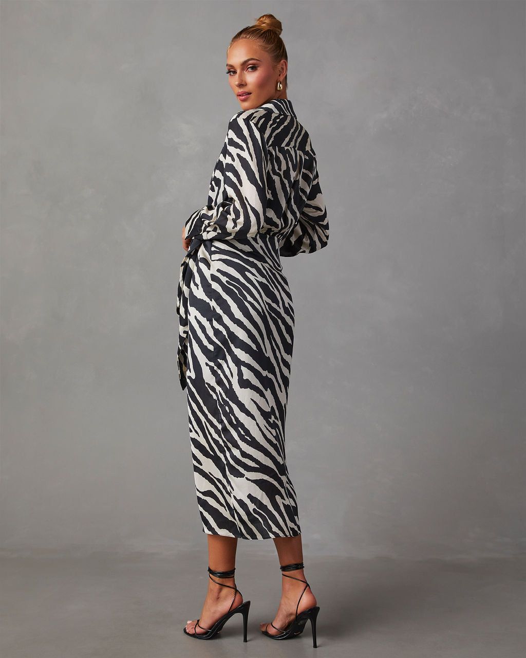 Wild Elegance Zebra Print Maxi Dress - Black/White sold by Vici product image thumbnail 4