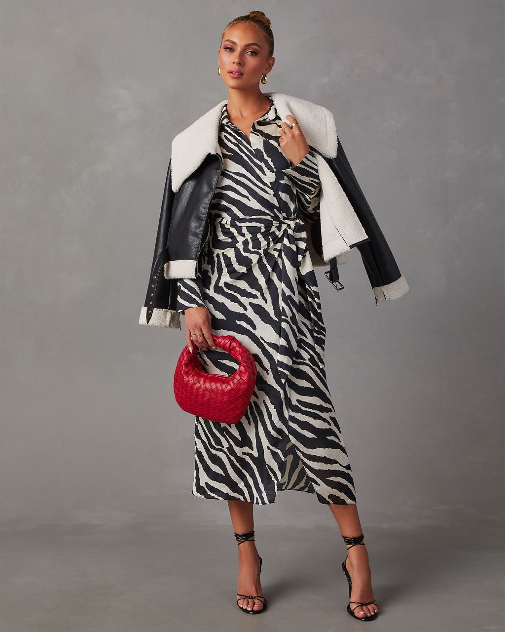 Wild Elegance Zebra Print Maxi Dress - Black/White sold by Vici product image thumbnail 6
