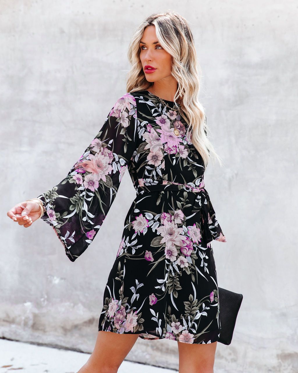 Truffle Floral Tie Dress sold by Vici product image thumbnail 3