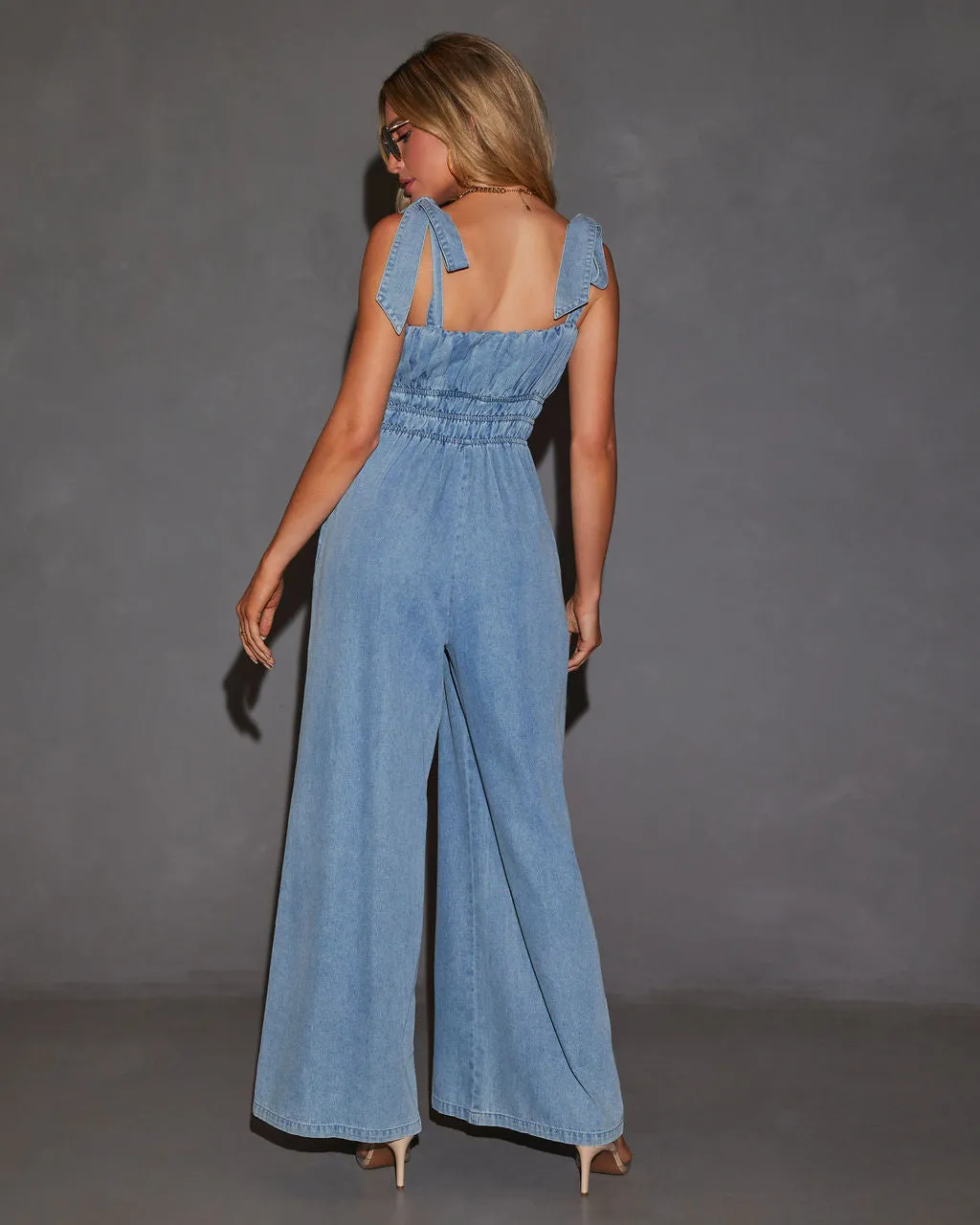 Kaleen Fitted Waist Denim Jumpsuit sold by Vici product image thumbnail 4