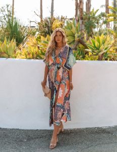 Syke Paisley Print Slit Maxi Dress - FINAL SALE sold by Vici