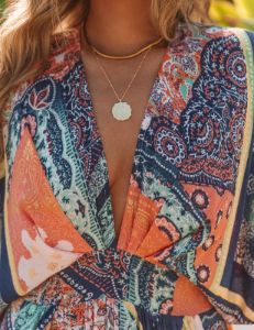 Syke Paisley Print Slit Maxi Dress - FINAL SALE sold by Vici