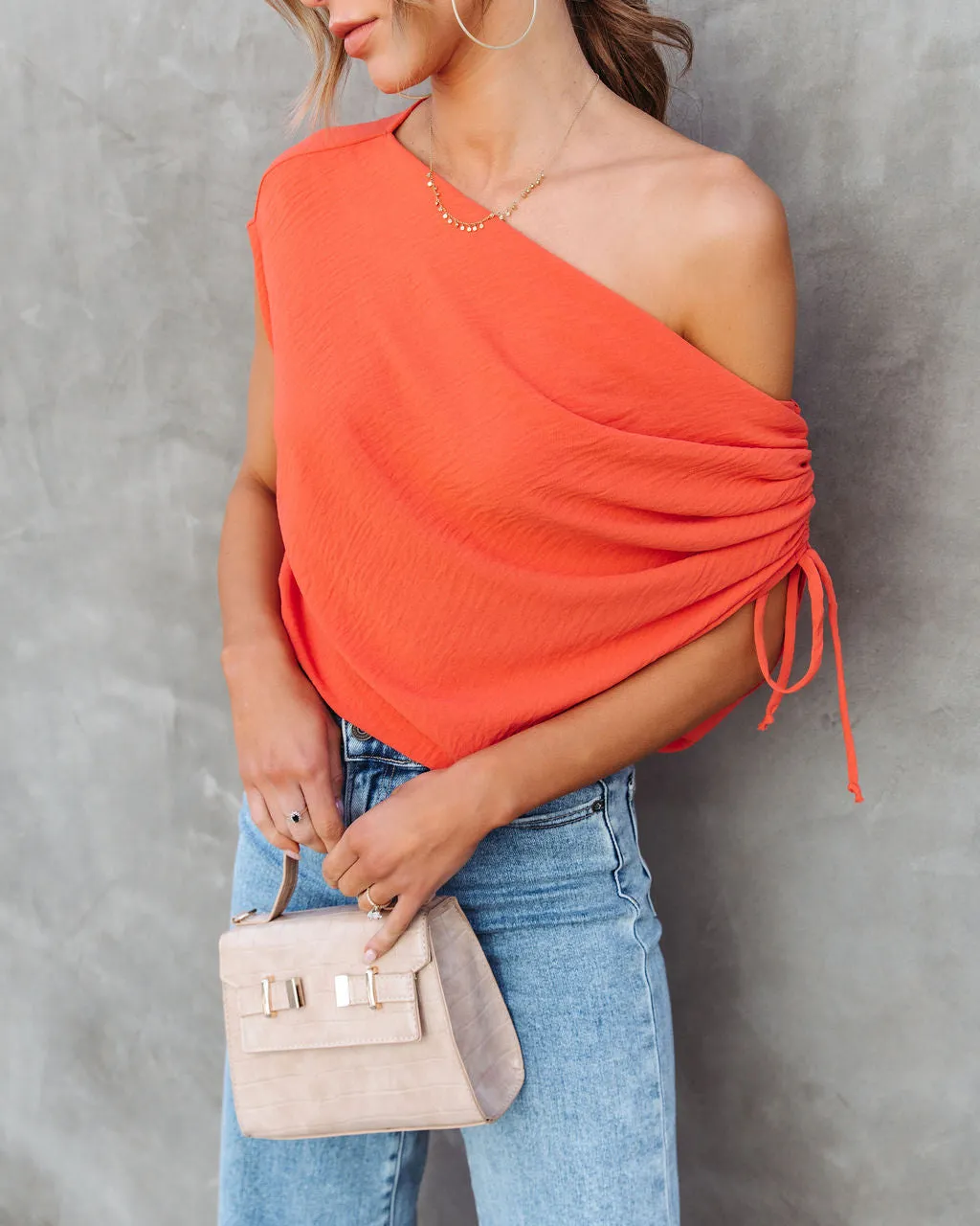 Thomas One Shoulder Ruched Cutout Top sold by Vici product image thumbnail 5