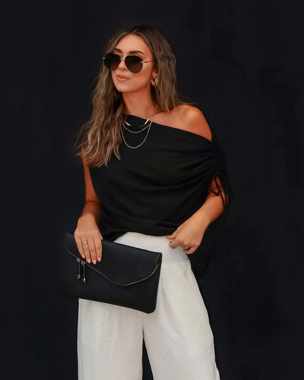 Thomas One Shoulder Ruched Cutout Top sold by Vici product image thumbnail 3