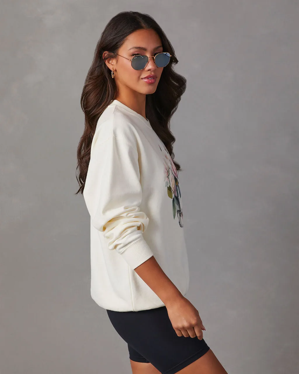 Simple Blooms Oversized Floral Graphic Sweatshirt sold by Vici product image thumbnail 3