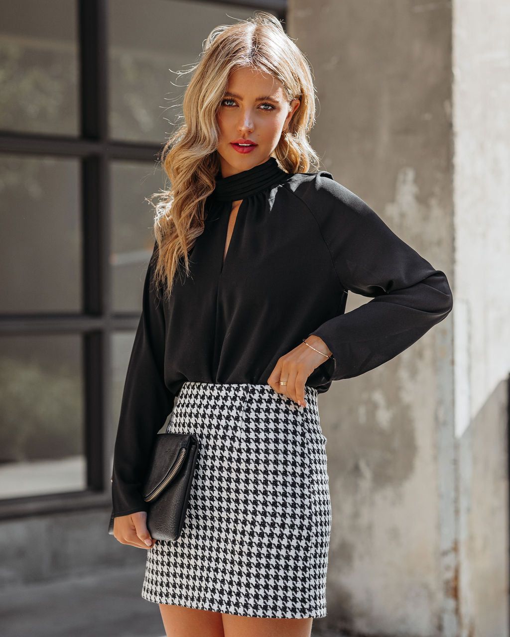 Kimberly Houndstooth Mini Skirt - FINAL SALE sold by Vici product image thumbnail 5