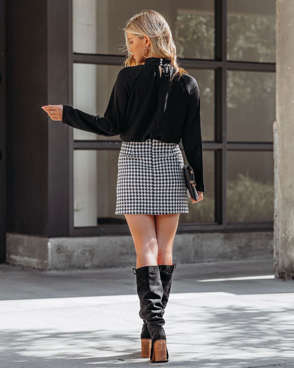 Kimberly Houndstooth Mini Skirt - FINAL SALE sold by Vici product image thumbnail 2