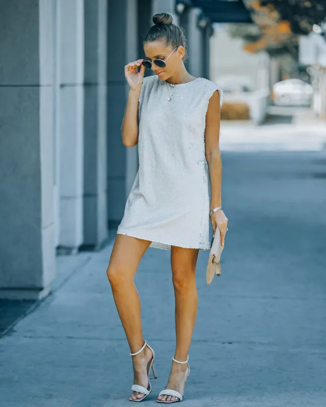 Vinci Padded Sequin Mini Dress - Cream - FINAL SALE sold by Vici