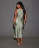 Coastal Crusader Cowl Neck Slip Midi Dress sold by Vici