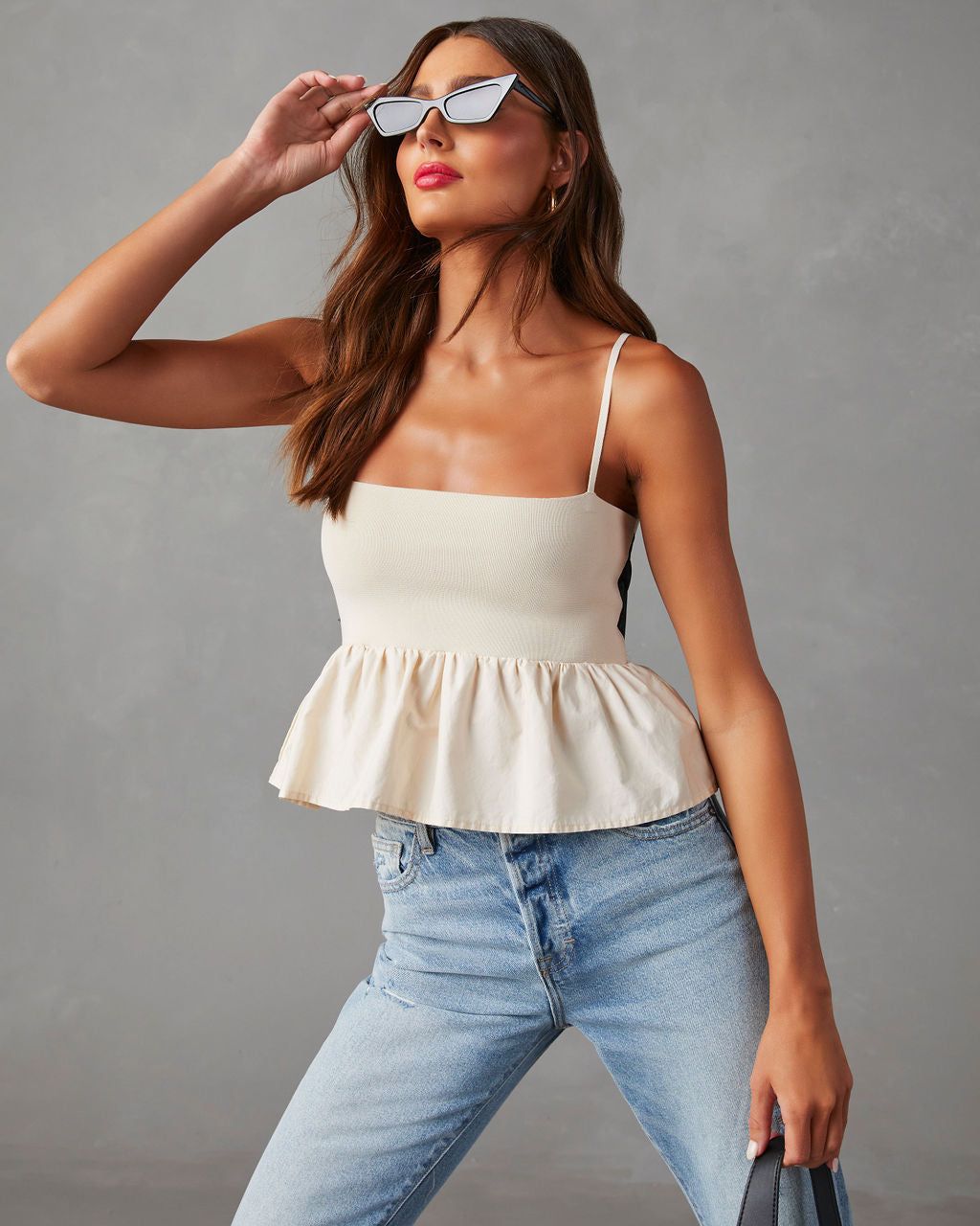 Holly Sleeveless Tie Back Top - Cream - SALE sold by Vici product image thumbnail 5