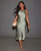 Coastal Crusader Cowl Neck Slip Midi Dress sold by Vici