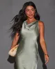 Coastal Crusader Cowl Neck Slip Midi Dress sold by Vici