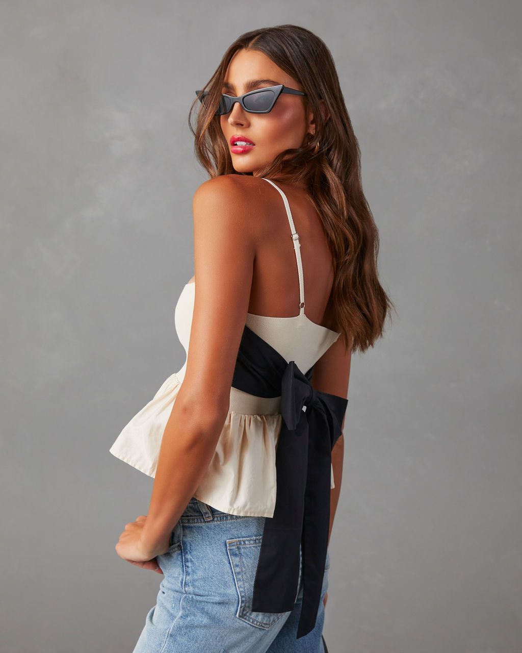 Holly Sleeveless Tie Back Top - Cream - SALE sold by Vici product image thumbnail 2