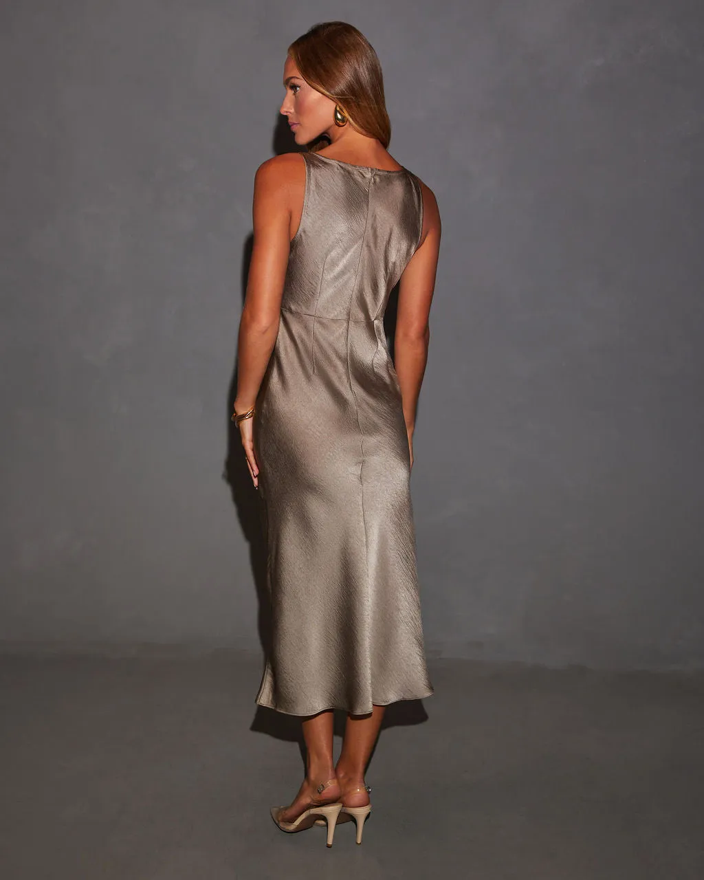 Coastal Crusader Cowl Neck Slip Midi Dress sold by Vici product image thumbnail 4