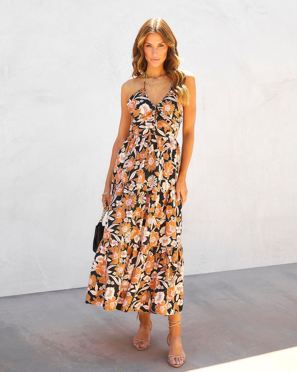 Lolo Floral Halter Midi Dress - FINAL SALE sold by Vici
