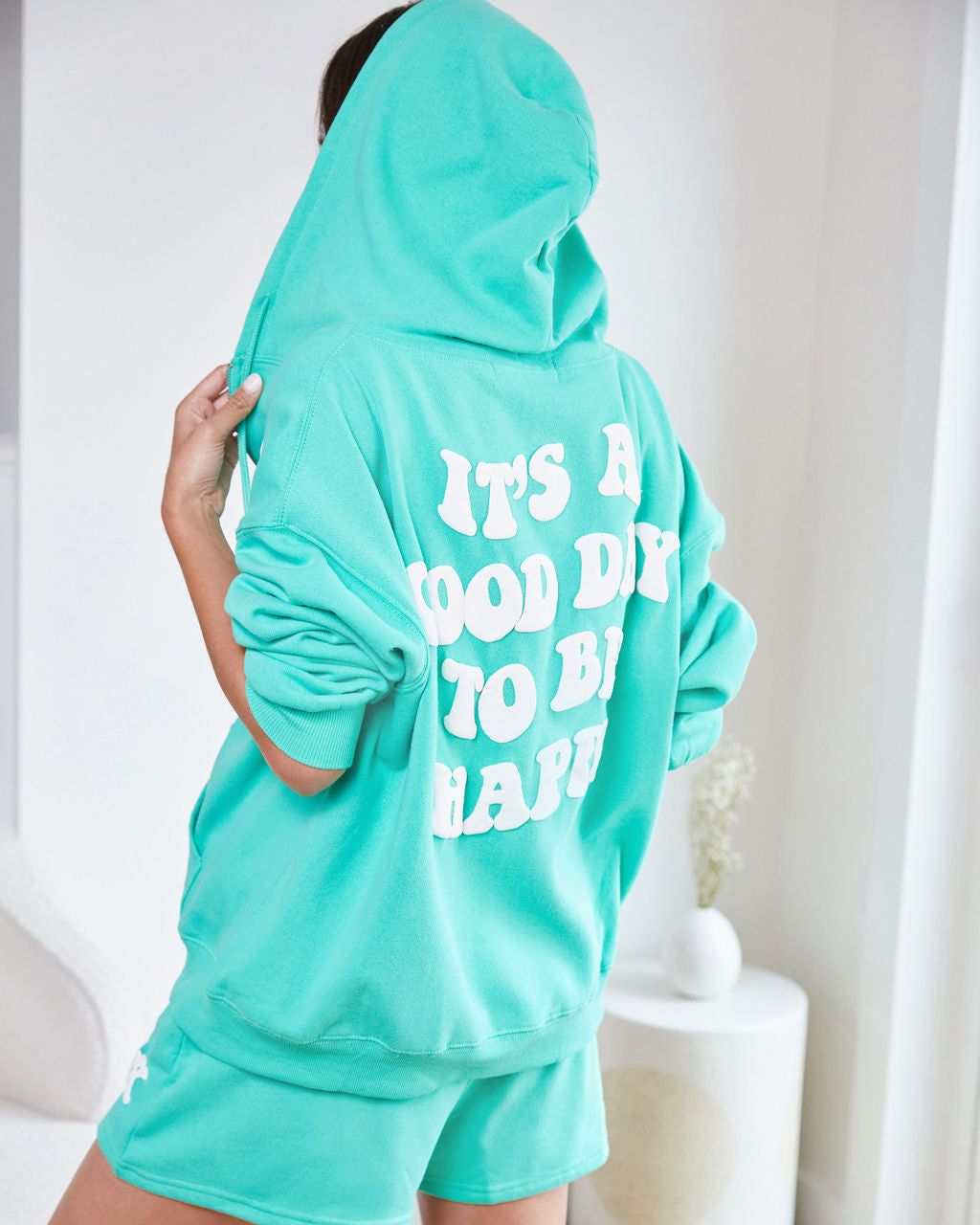 Happy Life Cotton Blend Zip Up Sweatshirt - Green - FINAL SALE sold by Vici product image thumbnail 2