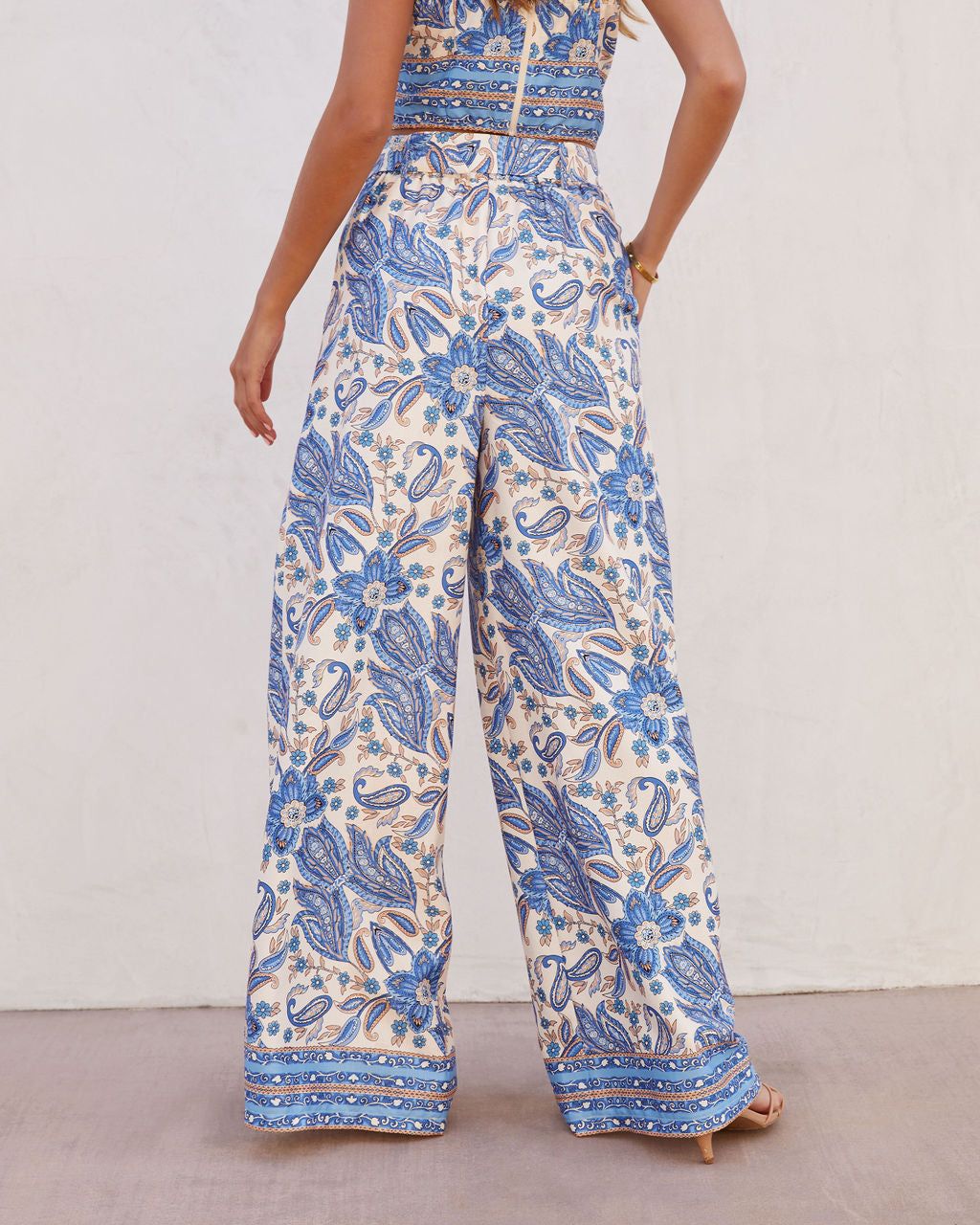 Santorini Belted Pocketed Wide Leg Pants sold by Vici product image thumbnail 3