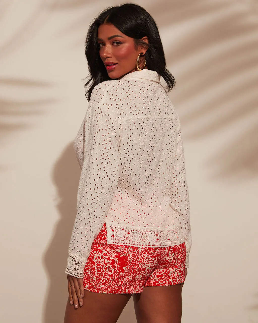 Sun Festival Tie Front Long Sleeve Top sold by Vici product image thumbnail 4