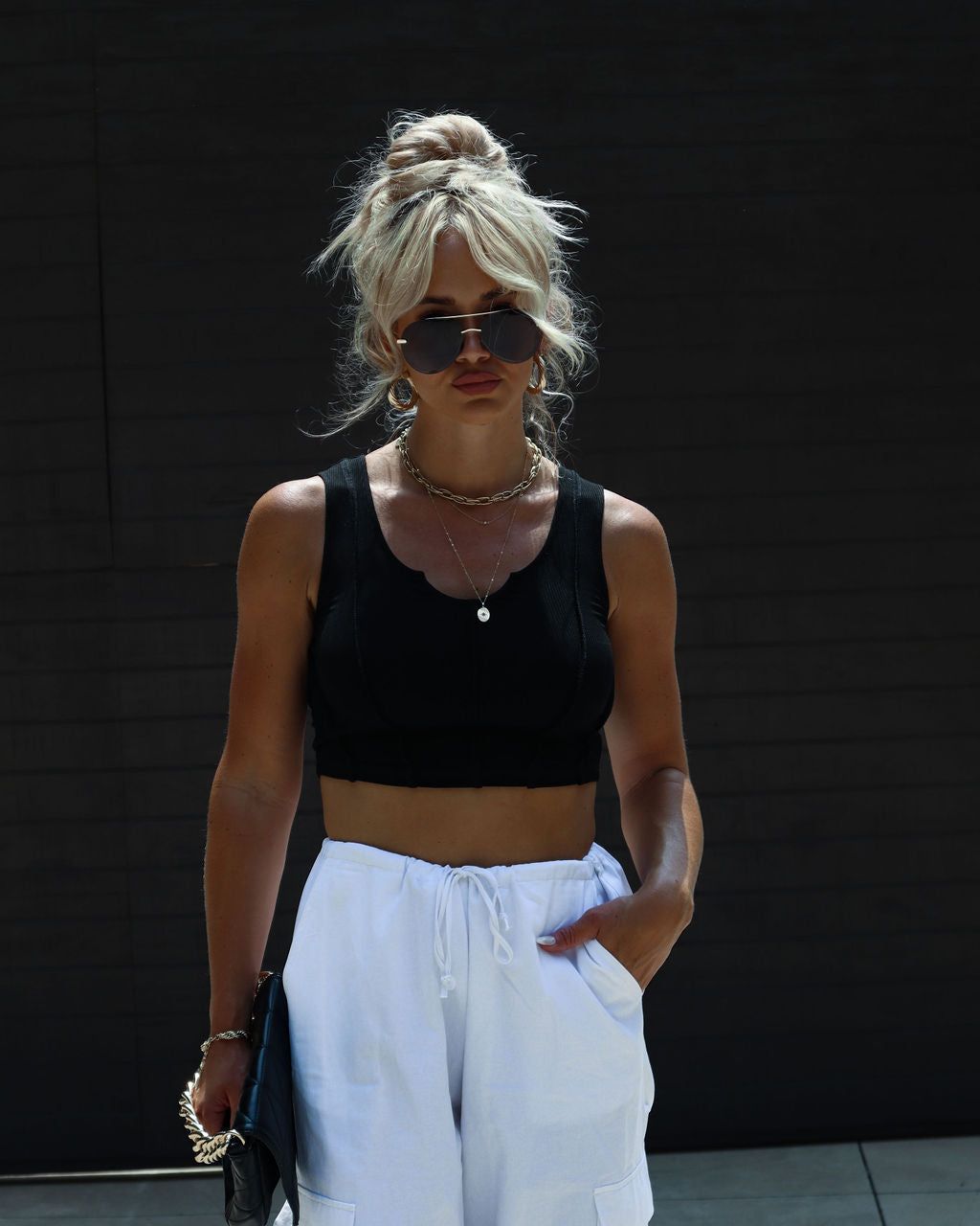 Charmaine Exposed Seam Crop Tank sold by Vici product image thumbnail 2