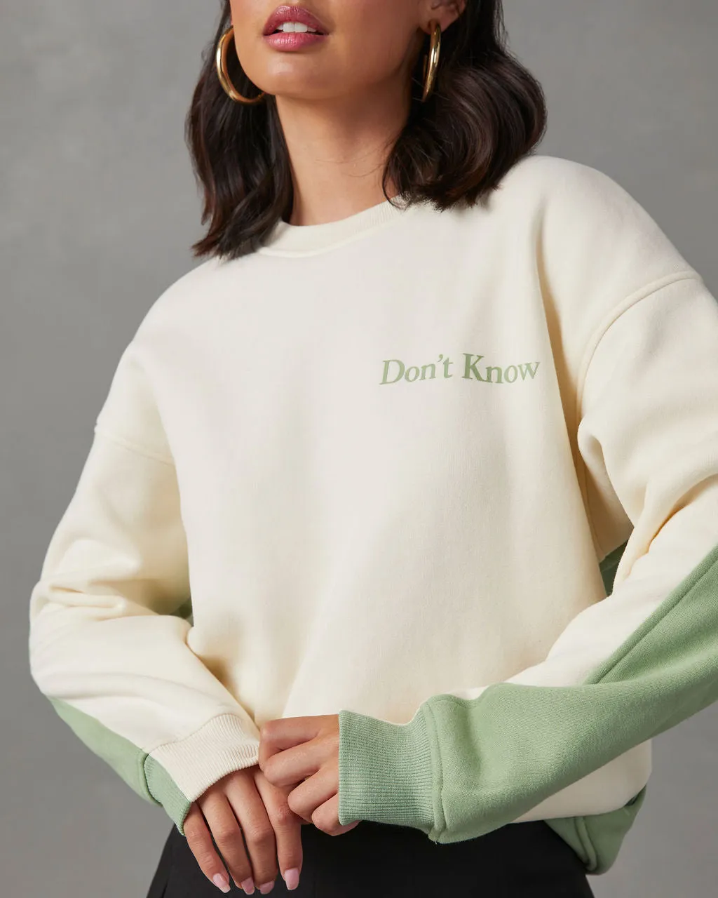 Don't Know Don't Care Graphic Sweatshirt sold by Vici product image thumbnail 4